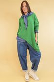 Made in Italy Big Softie Super Slant Knit Jumper Jade 